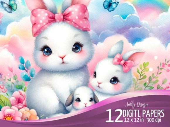 Cute Mommy and Baby Bunnies Illustrations Review