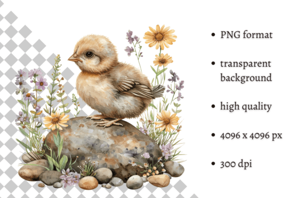 Cute Watercolor Easter Chicken Illustrations for Blogs