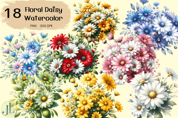 Floral Daisy Watercolor Sublimation Illustrations Review