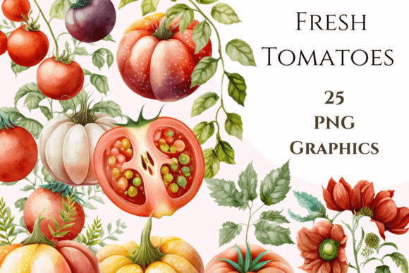 Tomato Illustrations: Watercolor Clipart Review