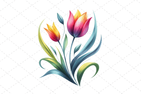 Tulip Watercolor Clipart: Spring Bloom Illustrations