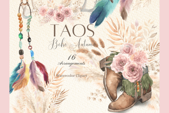 Watercolor Boho Western Illustrations Review