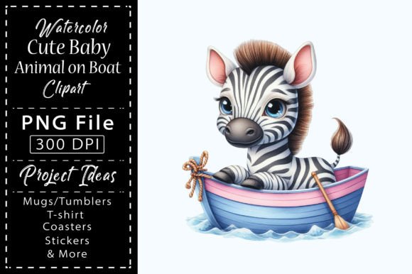 Watercolor Cute Animal on Boat Clipart: Illustrations Review