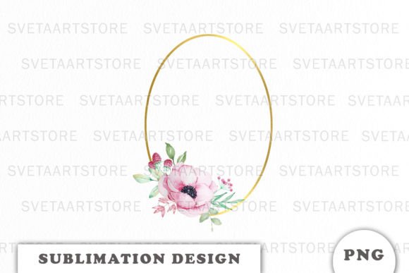Watercolor Flowers Wreath PNG: Illustrations for Crafters