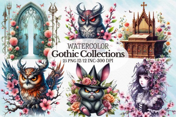 Watercolor Gothic Collections Clipart Freebies Review