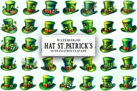 Watercolor Hat St.Patrick's Clipart: Editorial Illustrations