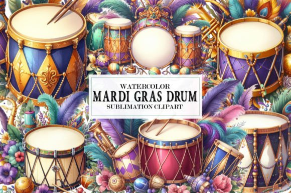 Watercolor Mardi Gras Drum Clipart: Illustrations Review