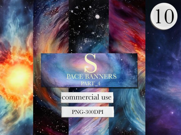 Watercolor Space Background, Solar Png Illustrations