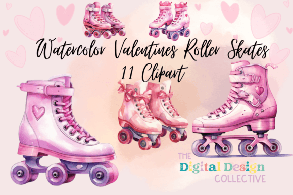 Watercolor Valentine's Roller Skates: A Stitch Test